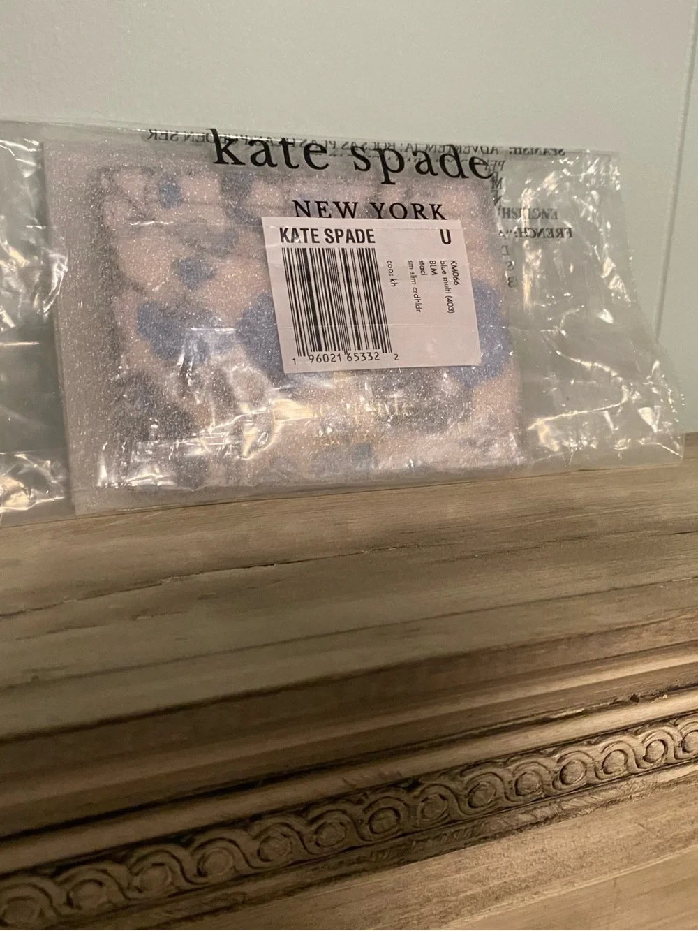 NWT kate spade Blue Floral Card Holder